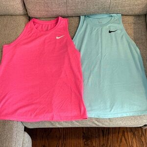 Nike Vibrant Pink and Light Blue Tank Tops